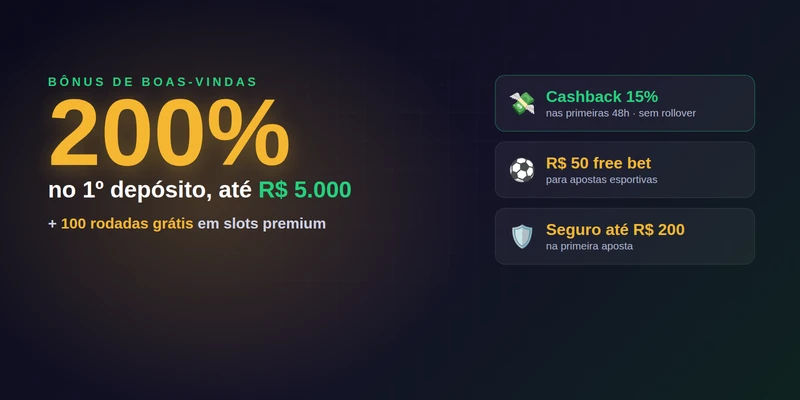 Bônus de boas-vindas b2xbet: 200% até R$ 5.000, 100 rodadas grátis e cashback de 15%